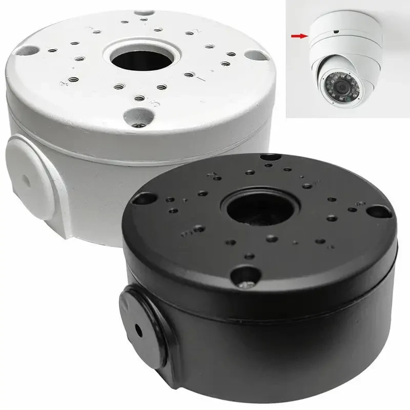 Waterproof Universal CCTV Camera Junction Box - Surveillance Housing & Mounting Brackets for Deep Base Cameras with Fixed Tool and Plastic Dome Brackets for Easy Installation and Weather Resistance